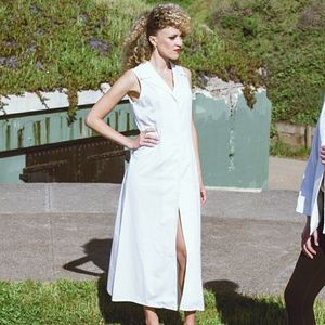 Ivory Button Up Maxi Dress